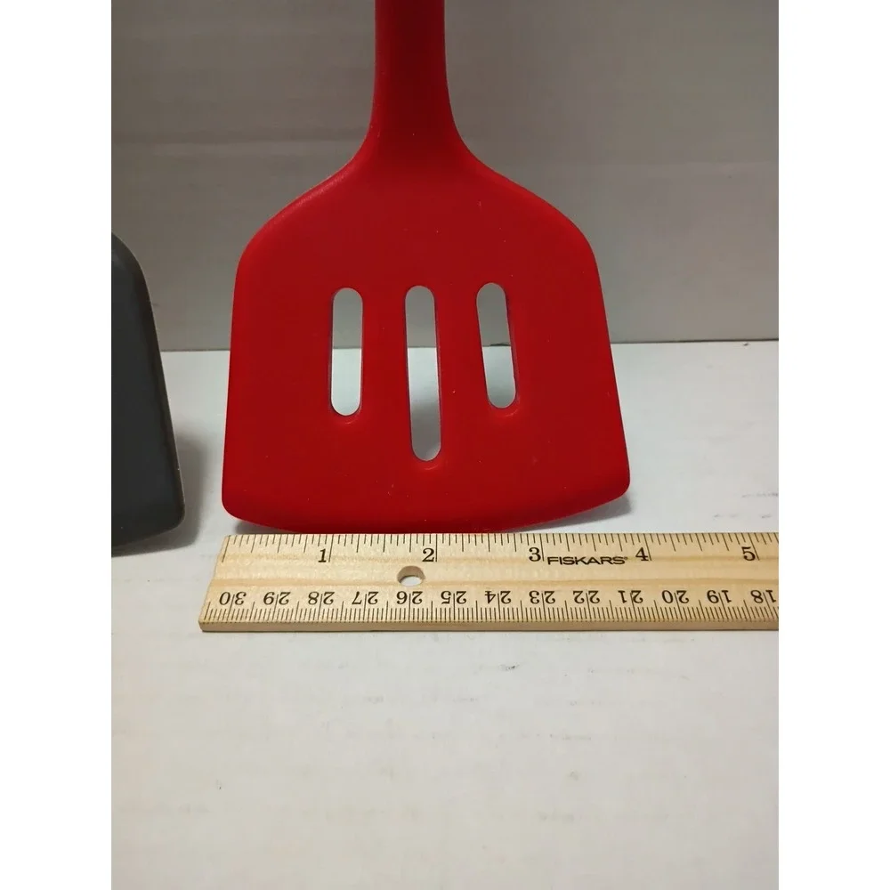 Sur La Table Red & Gray Spatulas Silicone w/ Wooden Handle Quantity = 2